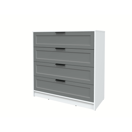 Kомод Тренд КТ-К100 (Белый ЛДСП/ Серый ЛМДФ) Ш1000 В1020 Г451